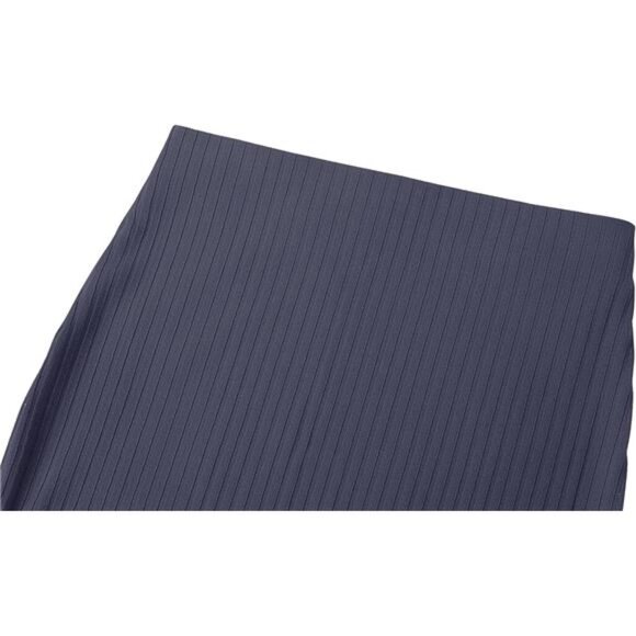 Women's High Waist Stretch Ribbed Knit Pencil Skirt Navy Blue - Picture 4 of 5